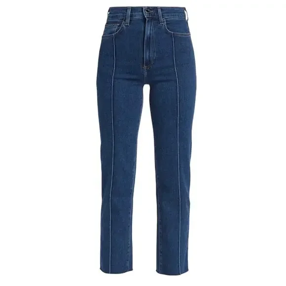 LE JEAN Amelia Pleated Straight Flare Leg Jeans Women sz. 24 (0) | MSRP $274 - Picture 1 of 10